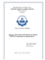 Phân tích tình hình tài chính công ty TNHH khang thịnh phát 