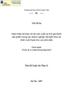 Hoàn thiện kế toán chi phí sản xuất và tính giá thành sản phẩm trong các doanh nghiệp chế biến thức ăn chăn nuôi khu vực phía Bắc