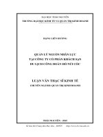 Quản lý nguồn nhân lực tại công ty cổ phần khách sạn du lịch công đoàn hồ núi cốc 