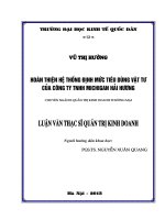 Hoàn thiện hệ thống định mức tiêu dùng vật tư của công ty TNHH Michigan Hải Dương