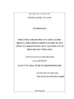 Phân tích ảnh hưởng của chất lượng dịch vụ môi giới bất động sản đến sự hài lòng của khách hàng mua tại công ty cổ phần địa ốc vĩnh long 