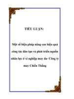 Một số biện pháp nâng cao hiệu quả công tác đào tạo và phát triển nguồn nhân lực ở xí nghiệp may da  công ty may chiến thắng 