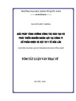 Giải pháp tăng cường công tác đào tạo và phát triển nguồn nhân lực tại Công ty cổ phần Dược và Vật tư Y tế Đăk Lăk