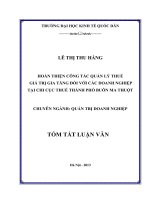 Hoàn thiện công tác quản lý thuế giá trị gia tăng đối với các doanh nghiệp tại Chi cục thuế thành phố Buôn Ma Thuột