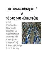 Hợp đồng gia công quốc tế và tổ chức thực hiện hợp đồng 