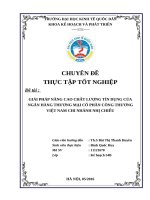 Giải pháp nâng cao chất lượng tín dụng của ngân hàng tmcp công thương chi nhánh nhị chiểu