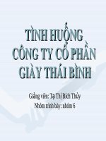 Tình huống công ty cổ phần giày thái bình 