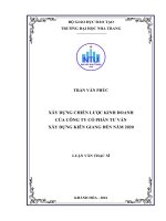 Xây dựng chiến lược kinh doanh của công ty cổ phần tư vấn xây dựng kiên giang đến năm 2020 