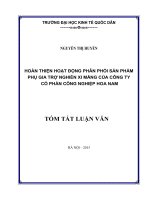 Hoàn thiện hoạt động phân phối sản phẩm phụ gia trợ nghiền xi măng của Công ty cổ phần công nghiệp Hoa Nam