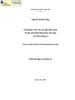 Giải pháp vượt rào cản phi thuế quan trong xuất khẩu hàng hoá Việt nam vào thị trường EU