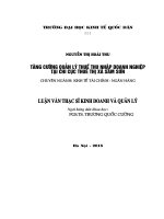 Tăng cường quản lý thuế Thu nhập doanh nghiệp tại Chi cục Thuế thị xã Sầm Sơn