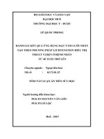 Tóm tắt luận án đánh giá kết quả ứng dụng đặt tấm lưới nhân tạo theo phương pháp lichtenstein điều trị thoát vị bẹn ở bệnh nhân từ 40 tuổi trở lên
