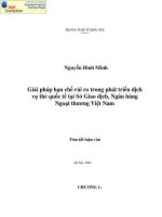 Giải pháp hạn chế rủi ro trong phát triển dịch vụ Thẻ quốc tế tại sở giao dịch ngân hàng Ngoại thương Việt nam