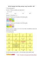 Đề thi Violympic Toán Tiếng Anh lớp 3 vòng 1 năm 2016 - 2017