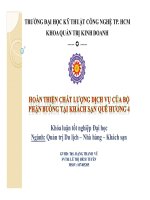 Hoàn thiện chất lượng dịch vụ buồng tại khách sạn quê hương 4 