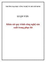 Khảo sát quy trình công nghệ sản xuất trang phục lót 