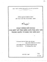 Hoạt động đối ngoại của một số tỉnh biên giới phía bắc với trung quốc từ năm 1991 đến nay   học viện chính trị quốc gia hồ chí minh 