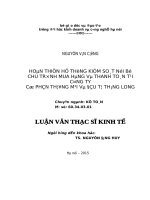 Hoàn thiện kệ thống kiểm soát nội bộ chu trình mua hàng và thanh toán tại Công ty Cổ phần Thương mại và Đầu tư Thăng Long