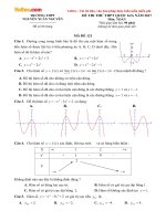 Đề thi thử THPT Quốc gia năm 2017 môn Toán trắc nghiệm trường THPT Nguyễn Xuân Nguyên, Thanh Hóa