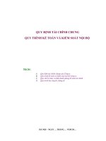 QUY ĐỊNH TÀI CHÍNH CHUNG QUY TRÌNH KẾ TOÁN VÀ KIỂM SOÁT NỘI BỘ