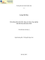 Giải pháp phát triển bền vững các khu công nghiệp tỉnh Hà Nam đến năm 2020