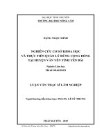 Nghiên cứu cơ sở khoa học và thực tiễn quản lý rừng cộng đồng tại huyện văn yên tỉnh yên bái 