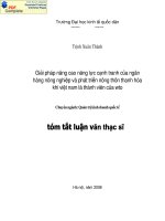 Giải pháp nâng cao năng lực cạnh tranh của Ngân hàng nông nghiệp và phát triển nông thôn Thanh Hoá khi Việt Nam là thành viên của WTO