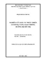 Nghiên cứu đầu tư phát triển cơ sở hạ tầng giao thông đường bộ đô thị tt