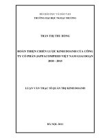 Hoàn thiện chiến lược kinh doanh của công ty cổ phần japfa compeed việt nam giai đoạn 2010   2015 