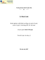 Kinh nghiệm xuất khẩu lao động của một số nước ASEAN và gợi ý vận dụng đối với Việt nam