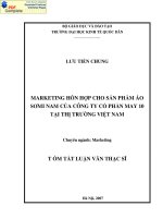 Marketing hỗn hợp cho sản phẩm áo sơ mi nam của Công ty cổ phần may 10 tại thị trường Việt Nam
