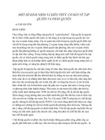 MỘT số KHÁI NIỆM và KIẾN THỨC cơ bản về tập QUYỀN và PHÂN QUYỀN