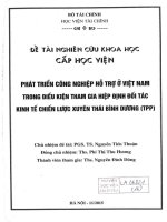 phát triển công nghiệp hỗ trợ ở việt nam trong điều kiện tham gia hiệp định đối tác kinh tế chiến lược xuyên thái bình dương (tpp) 