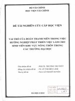 vai trò của đoàn thanh niên trong việc hướng nghiệp phát triển việc làm cho sinh viên khu vực nông thôn trong các trường đại học