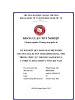 Dự báo kết quả đàm phán hiệp định thương mại xuyên thái bình dương (tpp) trong lĩnh vực thương mại dịch vụ  cơ hội và thách thức với việt nam 