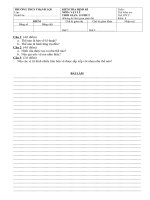 Kiểm tra 15 phút Công nghệ 8 lần 1