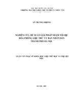 Nghiên cứu, đề xuất giải pháp nhằm tối ưu hóa phông lưu trữ Ủy ban nhân dân thành phố Hà Nội