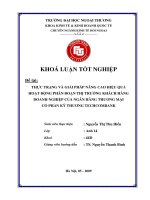 Thực trạng và giải pháp nâng cao hiệu quả hoạt động phân đoạn thị trường khách hàng doanh nghiệp của ngân hàng thương mại cổ phần kỹ thương techcombank 