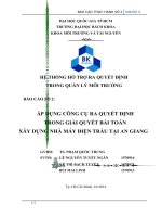 sử dụng công cụ hỗ trợ ra quyết đinh trong giải quyết bài toán