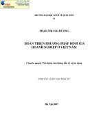 Hoàn thiện phương pháp định giá doanh nghiệp ở Việt Nam