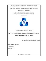 Công nghệ xanh, năng lượng sạch gió, thủy điện, mặt trời 