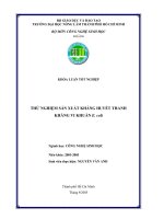 Khóa luận thử nghiệm sản xuất kháng huyết thanh kháng vi khuẩn e coli 