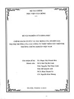 chính sách cổ tức và tác động của nó đến giá trị thị trường của các công ty thép niêm yết trên thị trường chứng khoán việt nam 