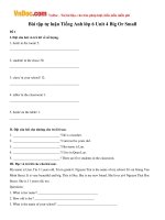 Bài tập tự luận Tiếng Anh lớp 6 Unit 4 Big Or Small