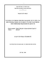 Các rào cản trong thương mại quốc tế và yêu cầu đối với hoạt động xuất khẩu của việt nam trong tiến trình hội nhập kinh tế quốc tế 