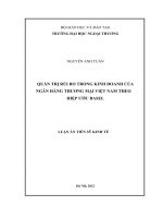 Quản trị rủi ro trong kinh doanh của ngân hàng thương mại việt nam theo hiệp ước basel 