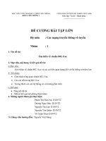 Đề cương bài tập lớn môn các mạng truyền thông vô tuyến 