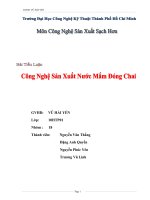 Nghiên cứu áp dụng các giải pháp sản xuất sạch hơn trong công nghệ chế biến nước mắm đóng chai