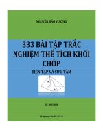 333 BÀI TẬP TRẮC NGHIỆM THỂ TÍCH KHỐI CHÓP