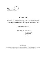 ĐÁNH GIÁ TÁC ĐỘNG CỦA QUY TẮC XUẤT XỨ TRONG CÁC HIỆP ĐỊNH THƯƠNG MẠI TỰ DO CỦA VIỆT NAM